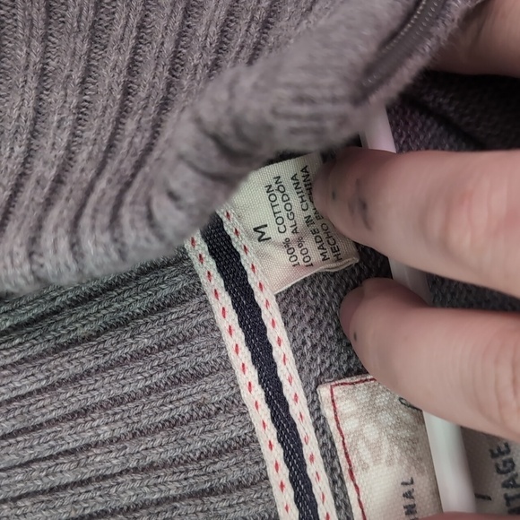 Vintage Weatherproof Grey Fair Isle Quarter Zip Sweater Size Medium - Picture 3 of 5